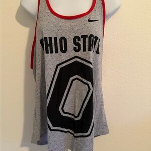 Nike Gray and Red Athletic Tank Top